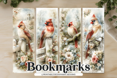 Soft Meadow Cardinal Printable Bookmarks Product Image 1