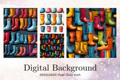 Boots Background Digital Paper Wallpaper Seamless Pattern_4 Product Image 1