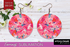 Brush Stroke Round Earrings - Abstract PNG Sublimation Product Image 1