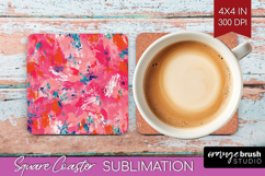 Brush Stroke Square Coaster - Abstract Coaster PNG Product Image 1