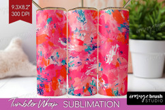 Brush Stroke Tumbler Wrap - Abstract Tumbler PNG Sublimation Product Image 1