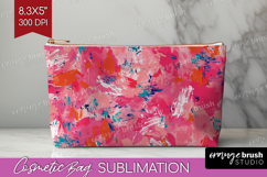 Brush Stroke Cosmetic Bag - Abstract Makeup Bag PNG Product Image 1