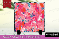 Brush Stroke Slate PNG - Abstract Square Slate Sublimation Product Image 1