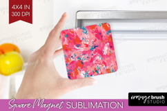 Brush Stroke Magnet Sublimation - Abstract Square Magnet PNG Product Image 1