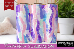 Brush Stroke Tumbler Wrap - Abstract Tumbler PNG Sublimation Product Image 1
