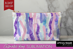 Brush Stroke Cosmetic Bag - Abstract Makeup Bag PNG Product Image 1