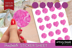 Brush Stroke Round Sticker - Abstract Printable Sticker Product Image 1