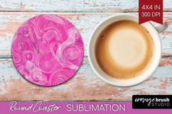 Brush Stroke Round Coaster - Abstract Coaster PNG Product Image 1