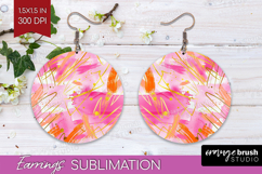 Brush Stroke Round Earrings - Abstract PNG Sublimation Product Image 1