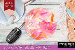 Brush Stroke Car Coaster - Abstract Coaster PNG Sublimation Product Image 1