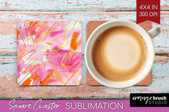 Brush Stroke Square Coaster - Abstract Coaster PNG Product Image 1
