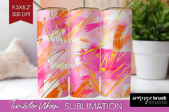 Brush Stroke Tumbler Wrap - Abstract Tumbler PNG Sublimation Product Image 1