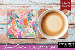 Brush Stroke Square Coaster - Abstract Coaster PNG Product Image 1