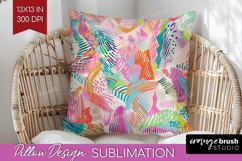 Brush Stroke Pillow Sublimation - Abstract Pillow Cover PNG Product Image 1