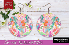 Brush Stroke Round Earrings - Abstract PNG Sublimation Product Image 1