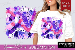Brush Stroke Square Tshirt Background - Abstract PNG Product Image 1