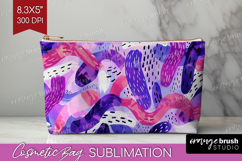 Brush Stroke Cosmetic Bag - Abstract Makeup Bag PNG Product Image 1