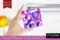 Brush Stroke Magnet Sublimation - Abstract Square Magnet PNG Product Image 1