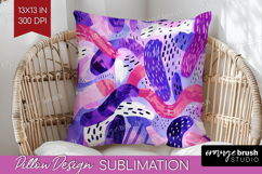 Brush Stroke Pillow Sublimation - Abstract Pillow Cover PNG Product Image 1