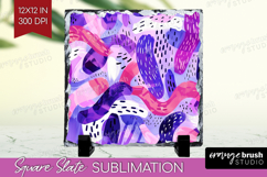 Brush Stroke Slate PNG - Abstract Square Slate Sublimation Product Image 1