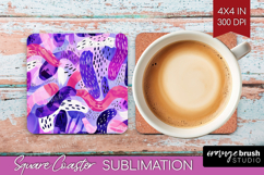Brush Stroke Square Coaster - Abstract Coaster PNG Product Image 1