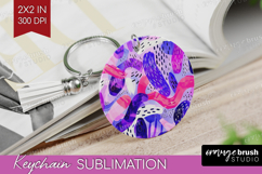 Brush Stroke Keychain PNG - Abstract Keychain Sublimation Product Image 1