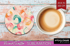 Brush Stroke Round Coaster - Abstract Coaster PNG Product Image 1