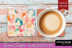 Brush Stroke Square Coaster - Abstract Coaster PNG Product Image 1