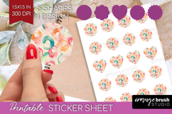 Brush Stroke Round Sticker - Abstract Printable Sticker Product Image 1