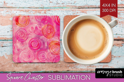Brush Stroke Square Coaster - Abstract Coaster PNG Product Image 1
