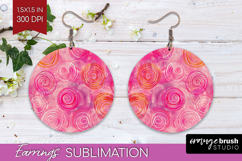 Brush Stroke Round Earrings - Abstract PNG Sublimation Product Image 1