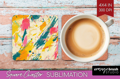 Brush Stroke Square Coaster - Abstract Coaster PNG Product Image 1