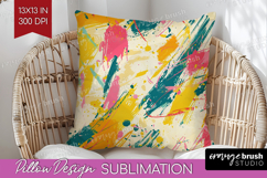 Brush Stroke Pillow Sublimation - Abstract Pillow Cover PNG Product Image 1
