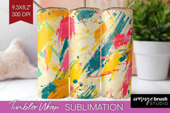 Brush Stroke Tumbler Wrap - Abstract Tumbler PNG Sublimation Product Image 1