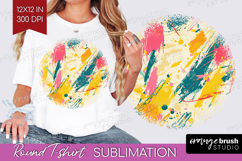 Brush Stroke Round Tshirt Background - Abstract PNG Product Image 1