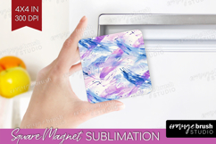 Brush Stroke Magnet Sublimation - Abstract Square Magnet PNG Product Image 1