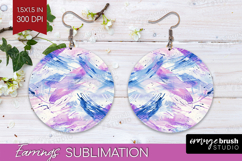 Brush Stroke Round Earrings - Abstract PNG Sublimation Product Image 1