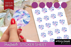 Brush Stroke Round Sticker - Abstract Printable Sticker Product Image 1