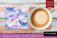 Brush Stroke Square Coaster - Abstract Coaster PNG Product Image 1