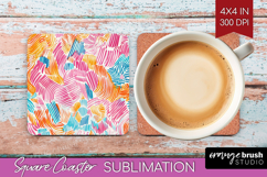Brush Stroke Square Coaster - Abstract Coaster PNG Product Image 1