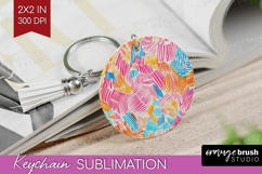 Brush Stroke Keychain PNG - Abstract Keychain Sublimation Product Image 1