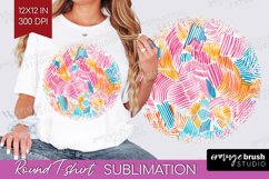 Brush Stroke Round Tshirt Background - Abstract PNG Product Image 1