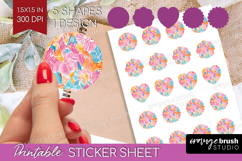 Brush Stroke Round Sticker - Abstract Printable Sticker Product Image 1