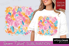 Brush Stroke Square Tshirt Background - Abstract PNG Product Image 1