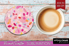 Brush Stroke Round Coaster - Abstract Coaster PNG Product Image 1