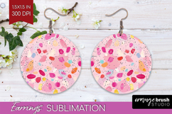 Brush Stroke Round Earrings - Abstract PNG Sublimation Product Image 1