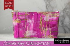 Brush Stroke Cosmetic Bag - Abstract Makeup Bag PNG Product Image 1