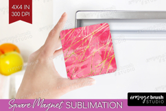 Brush Stroke Magnet Sublimation - Abstract Square Magnet PNG Product Image 1