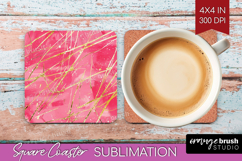 Brush Stroke Square Coaster - Abstract Coaster PNG Product Image 1