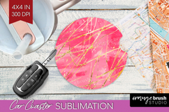 Brush Stroke Car Coaster - Abstract Coaster PNG Sublimation Product Image 1